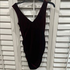 Chic Deep Red Velvet Dress